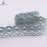 4YARD Apparel Sewing Fabric  DIY Ivory Cream Black Trim Cotton Crocheted Lace Fabric Ribbon Handmade Accessories Craft 11021