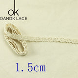 4YARD Apparel Sewing Fabric  DIY Ivory Cream Black Trim Cotton Crocheted Lace Fabric Ribbon Handmade Accessories Craft 11021