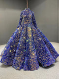 J66991 jancember formal dress for teenagers high neck long sleeve sequined red quinceanera dresses vestidos de quincea era 2020