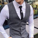 Mens Business Suits Formal Tuxedo Social Suits Mens Casacas Hombre Azul Terno Preto Slim Fit Gray Retro Plaid Suits Mens