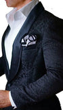 High Quality One Button White Paisley Groom Tuxedos Shawl Lapel Groomsmen Mens Suits Blazers (Jacket+Pants+Tie) W:715
