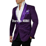 High Quality One Button White Paisley Groom Tuxedos Shawl Lapel Groomsmen Mens Suits Blazers (Jacket+Pants+Tie) W:715