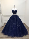 Luxury Navy blue Ball Gown Evening Dress 2020 Plus Size Custom Made