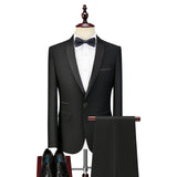 Shenrun Men Tuxedo Suit Slim Fit Shawl Lapel Fashion Formal Wedding Suits Groom Host Stage Business Party Banquet Costume Black