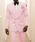 Custom Made Groomsmen White Pattern Groom Tuxedos Shawl Lapel Men Suits 2 Pieces Wedding Best Man ( Jacket+Pants+Tie ) C922