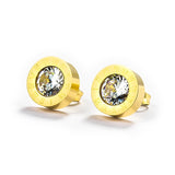 Korean Simple Statement Earrings Stainless Steel Stud Earrings For Women Vintage Roman Numeral Crystal Small Earing 2019 Jewelry