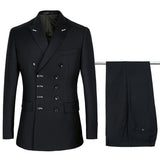 High quality black Double Breasted Suits