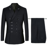 High quality black Double Breasted Suits