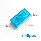 40pcs DIY Building Blocks Thick Figures Bricks 2x4 Dots Educational Creative Size Compatible With lego Plastic Toys for Children - shopwishi 