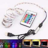 5V RGB LED Strip Light USB 5 V PC TV Backlight 2835 1 - 5 M 5 V Volt USB Led Strip RGB Lights Lamp Tape Diode Ribbon Ambilight