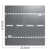 Classic City Road Street Baseplate Block Straight Crossroad Curve T-Junction DIY Assembly Building Blocks Parts Base Plate Gift