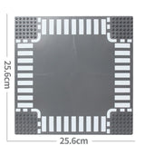 Classic City Road Street Baseplate Block Straight Crossroad Curve T-Junction DIY Assembly Building Blocks Parts Base Plate Gift