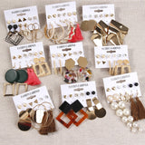 Exknl Women Earrings Set Acrylic Pearl Earrings For Women Bohemian Leopard Tassel Stud Earrings 2020 New Brincos Fashion Jewelry