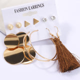 Exknl Women Earrings Set Acrylic Pearl Earrings For Women Bohemian Leopard Tassel Stud Earrings 2020 New Brincos Fashion Jewelry