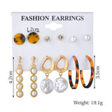 Exknl Women Earrings Set Acrylic Pearl Earrings For Women Bohemian Leopard Tassel Stud Earrings 2020 New Brincos Fashion Jewelry