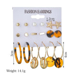 Exknl Women Earrings Set Acrylic Pearl Earrings For Women Bohemian Leopard Tassel Stud Earrings 2020 New Brincos Fashion Jewelry