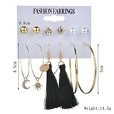 Exknl Women Earrings Set Acrylic Pearl Earrings For Women Bohemian Leopard Tassel Stud Earrings 2020 New Brincos Fashion Jewelry