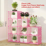 Multi-layer Foldable Plant Flower Pot Stand Shelve Free Combination Flower Display Rack Shelf Indoor Non-woven Fabric Steel Pipe - shopwishi 