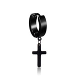 1 pair Punk Black Multiple Styles Stainless/Titanium Steel Stud Earrings For Men and Women Gothic Street Pop Hip Hop Ear Jewelry - shopwishi 