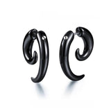 1 pair Punk Black Multiple Styles Stainless/Titanium Steel Stud Earrings For Men and Women Gothic Street Pop Hip Hop Ear Jewelry - shopwishi 
