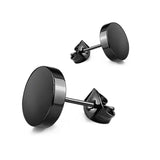 1 pair Punk Black Multiple Styles Stainless/Titanium Steel Stud Earrings For Men and Women Gothic Street Pop Hip Hop Ear Jewelry - shopwishi 