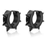 1 pair Punk Black Multiple Styles Stainless/Titanium Steel Stud Earrings For Men and Women Gothic Street Pop Hip Hop Ear Jewelry - shopwishi 