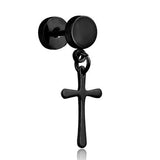 1 pair Punk Black Multiple Styles Stainless/Titanium Steel Stud Earrings For Men and Women Gothic Street Pop Hip Hop Ear Jewelry - shopwishi 