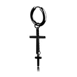 1 pair Punk Black Multiple Styles Stainless/Titanium Steel Stud Earrings For Men and Women Gothic Street Pop Hip Hop Ear Jewelry - shopwishi 
