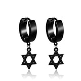 1 pair Punk Black Multiple Styles Stainless/Titanium Steel Stud Earrings For Men and Women Gothic Street Pop Hip Hop Ear Jewelry - shopwishi 