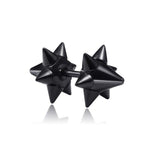 1 pair Punk Black Multiple Styles Stainless/Titanium Steel Stud Earrings For Men and Women Gothic Street Pop Hip Hop Ear Jewelry - shopwishi 