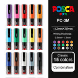 UNI POSCA Series Mark Pen Combination  Painting Filling Dedicated POP Poster Advertising Pen PC-1M / PC-3M / PC-5M