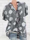 Women blouses large size shirt ladies shirt fashion shirt casual wave point short-sleeved shirt women