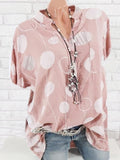 Women blouses large size shirt ladies shirt fashion shirt casual wave point short-sleeved shirt women