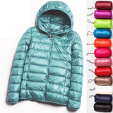 90% Ultra-light Plus Size Thin Down Jacket Women  Autumn Winter Slim Short