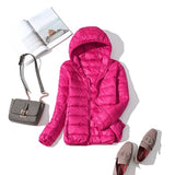 90% Ultra-light Plus Size Thin Down Jacket Women  Autumn Winter Slim Short