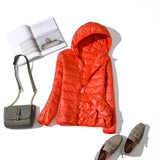 90% Ultra-light Plus Size Thin Down Jacket Women  Autumn Winter Slim Short