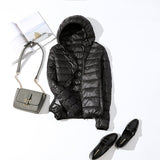 90% Ultra-light Plus Size Thin Down Jacket Women  Autumn Winter Slim Short