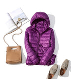 90% Ultra-light Plus Size Thin Down Jacket Women  Autumn Winter Slim Short