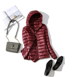 90% Ultra-light Plus Size Thin Down Jacket Women  Autumn Winter Slim Short