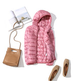 90% Ultra-light Plus Size Thin Down Jacket Women  Autumn Winter Slim Short