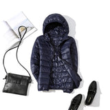 90% Ultra-light Plus Size Thin Down Jacket Women  Autumn Winter Slim Short