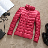 90% Ultra-light Plus Size Thin Down Jacket Women  Autumn Winter Slim Short