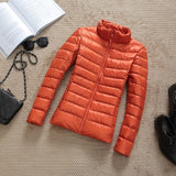 90% Ultra-light Plus Size Thin Down Jacket Women  Autumn Winter Slim Short