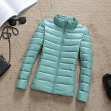90% Ultra-light Plus Size Thin Down Jacket Women  Autumn Winter Slim Short
