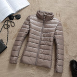 90% Ultra-light Plus Size Thin Down Jacket Women  Autumn Winter Slim Short