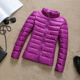 90% Ultra-light Plus Size Thin Down Jacket Women  Autumn Winter Slim Short