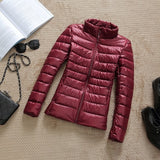90% Ultra-light Plus Size Thin Down Jacket Women  Autumn Winter Slim Short