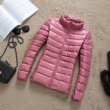 90% Ultra-light Plus Size Thin Down Jacket Women  Autumn Winter Slim Short