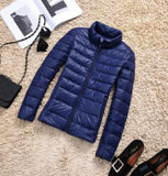 90% Ultra-light Plus Size Thin Down Jacket Women  Autumn Winter Slim Short