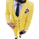 Mens suits Wave point Three Pieces Men Dress Suits Casual Commuter office business suits For Wedding(Blazer+Vest+Pants)